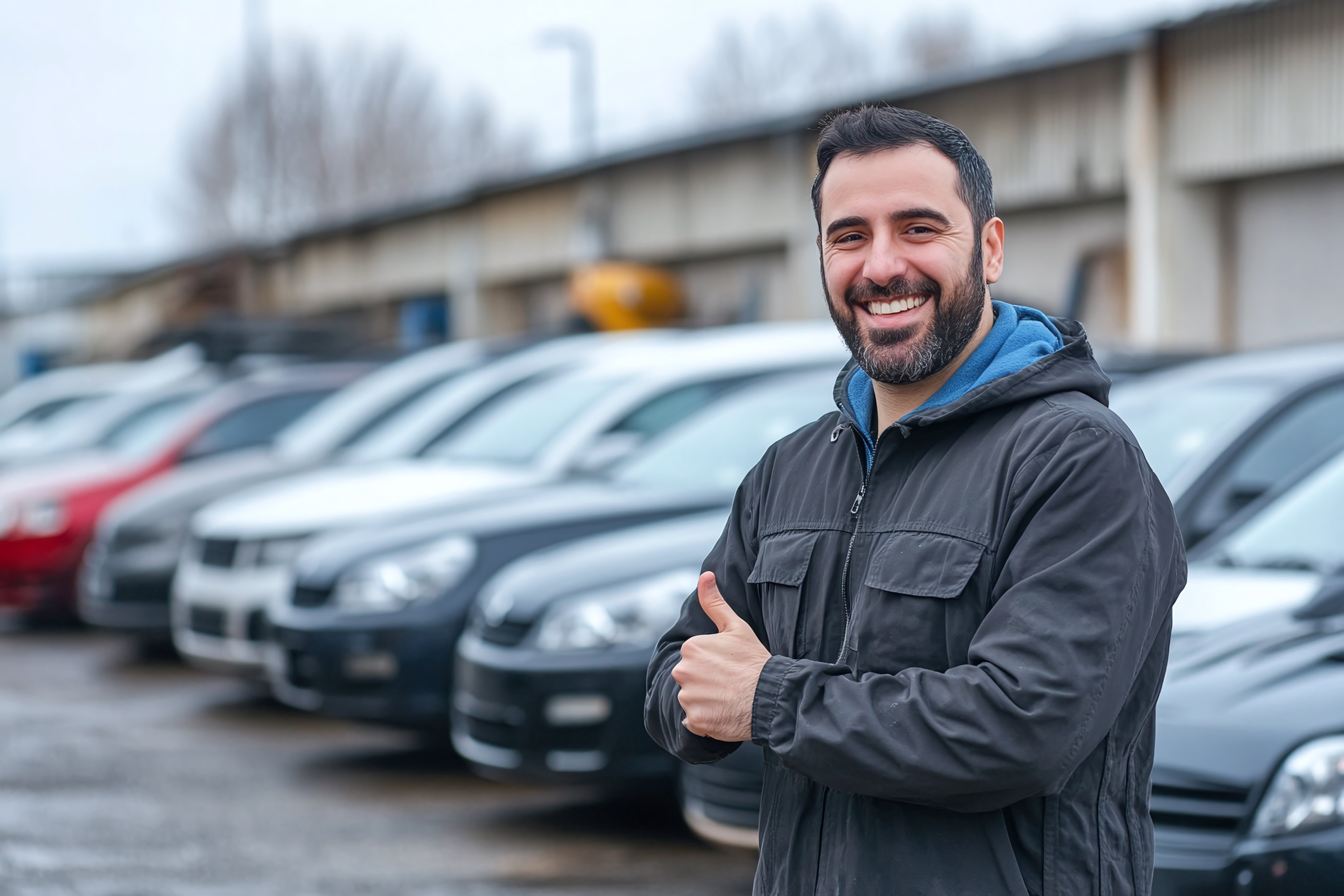 Happy car owner